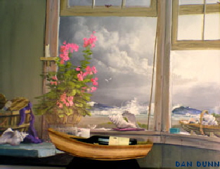 Dan Dunn painting with dory
